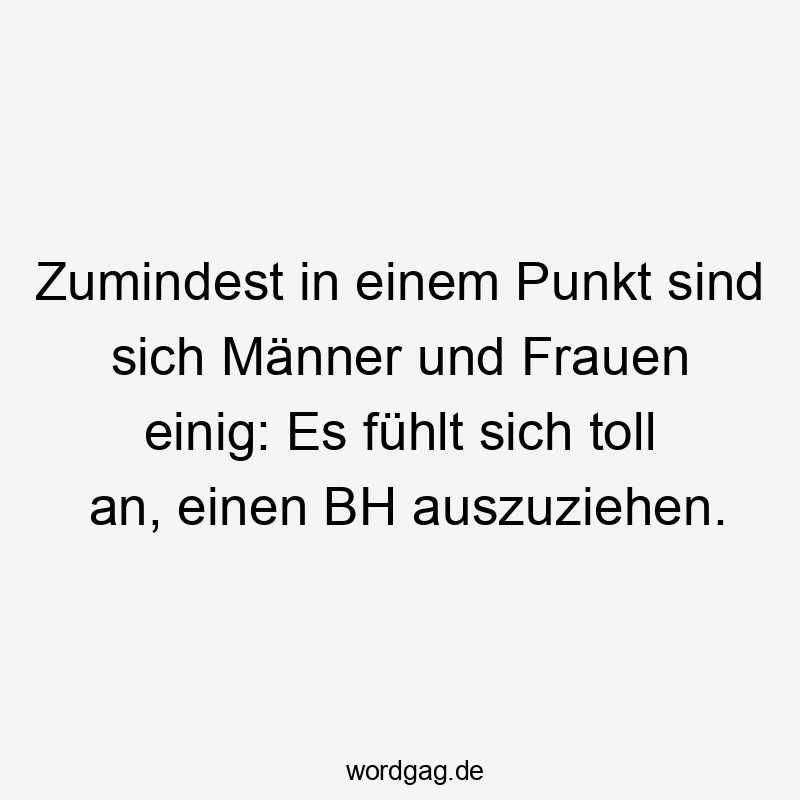 Zumindest in einem Punkt sind sich Männer und Frauen einig: Es fühlt sich toll an, einen BH auszuziehen.