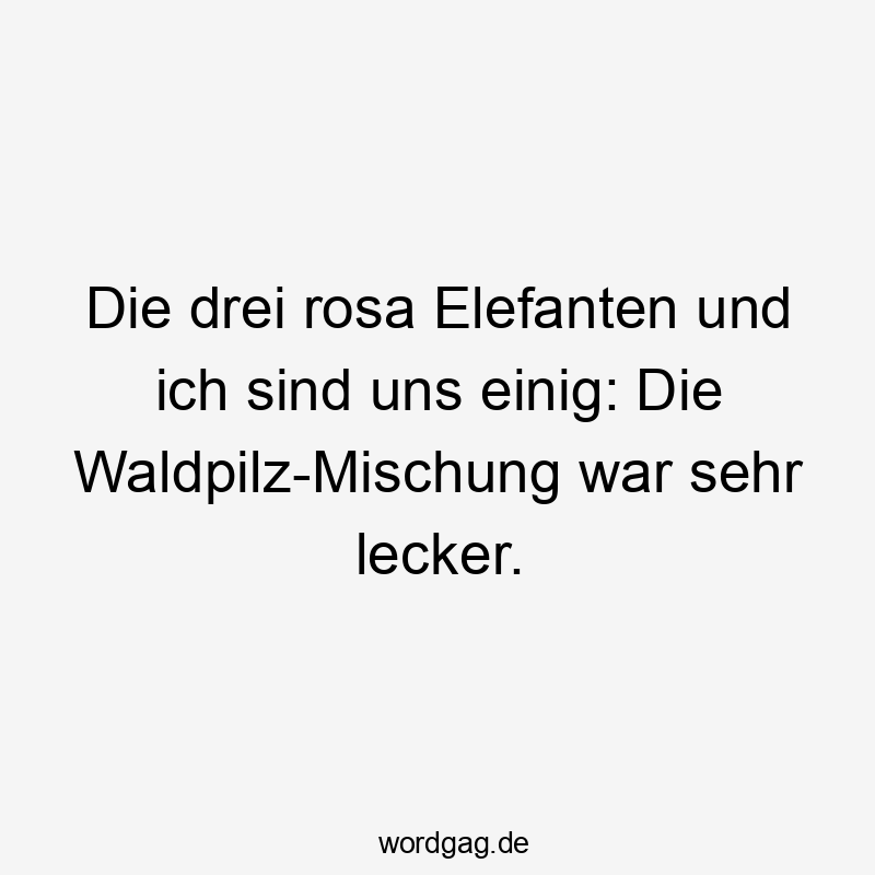 Die drei rosa Elefanten und ich sind uns einig: Die Waldpilz-Mischung war sehr lecker.