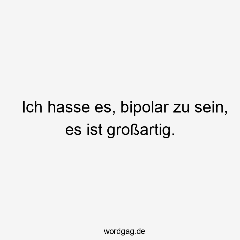 Ich hasse es, bipolar zu sein, es ist großartig.