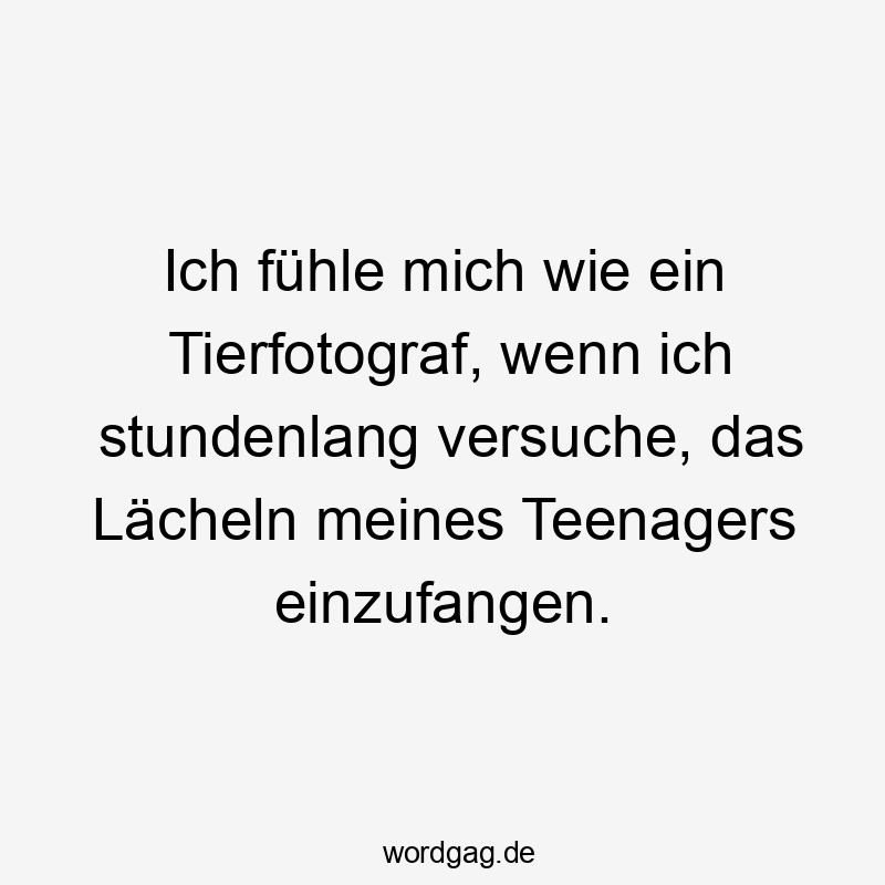 Ich fühle mich wie ein Tierfotograf, wenn ich stundenlang versuche, das Lächeln meines Teenagers einzufangen.