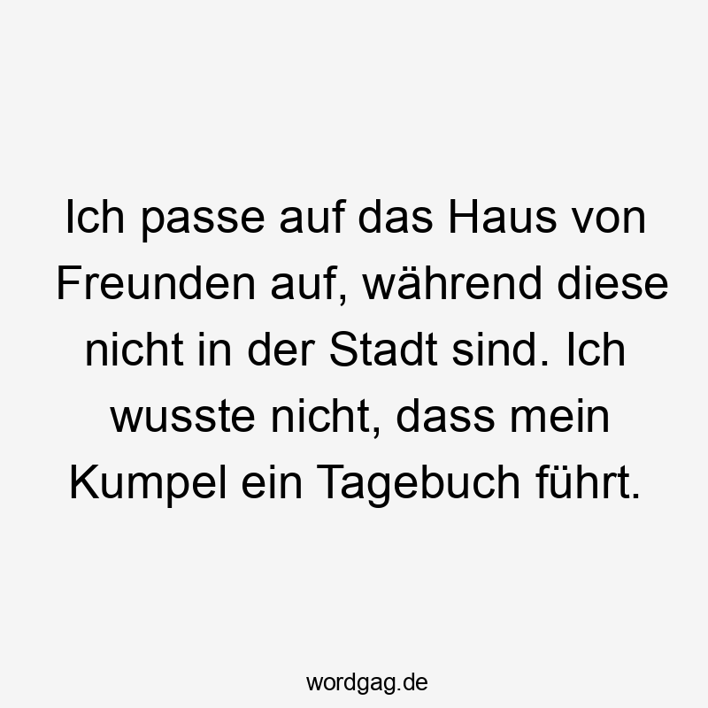 Ich passe auf das Haus von Freunden auf, während diese nicht in der Stadt sind. Ich wusste nicht, dass mein Kumpel ein Tagebuch führt.