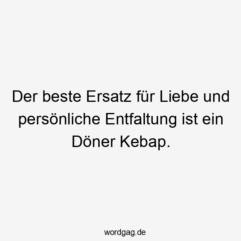 Der beste Ersatz für Liebe und persönliche Entfaltung ist ein Döner Kebap.