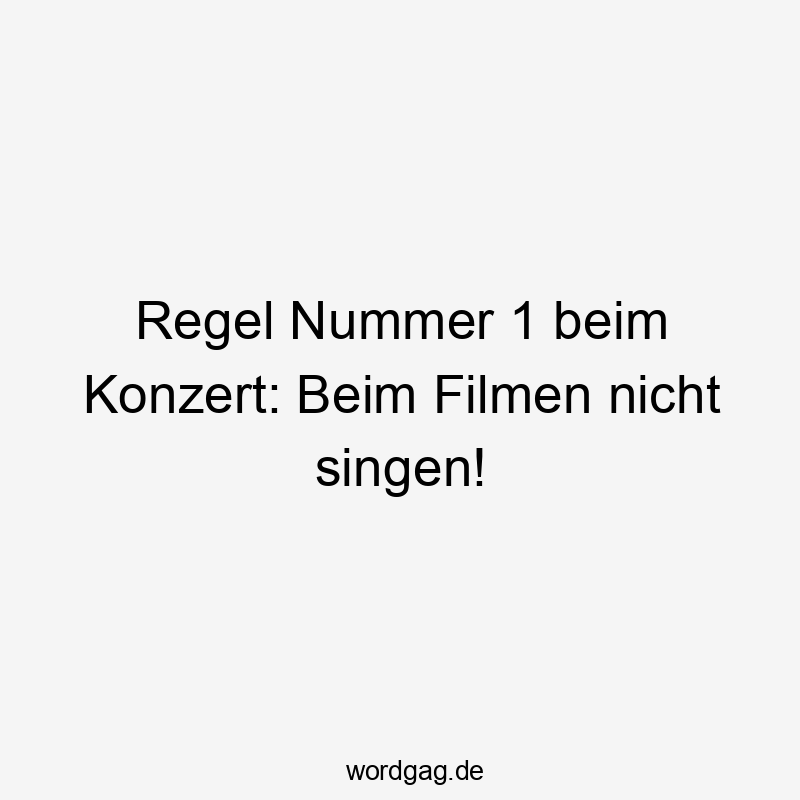 Regel Nummer 1 beim Konzert: Beim Filmen nicht singen!