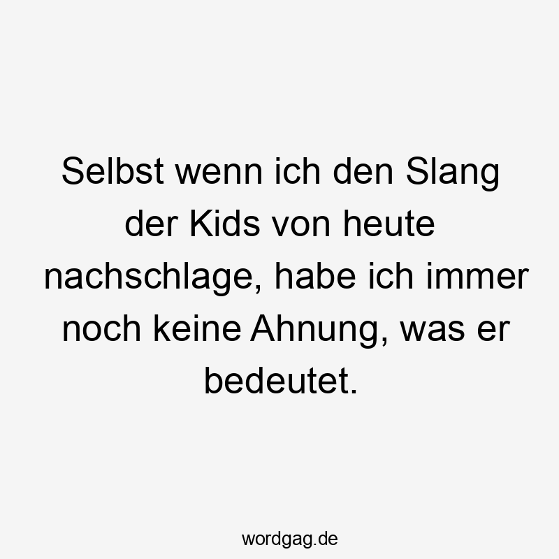 Selbst wenn ich den Slang der Kids von heute nachschlage, habe ich immer noch keine Ahnung, was er bedeutet.
