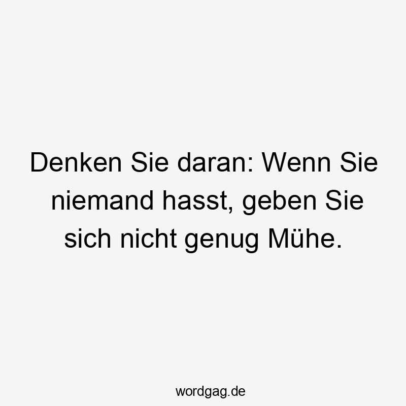 Denken Sie daran: Wenn Sie niemand hasst, geben Sie sich nicht genug Mühe.