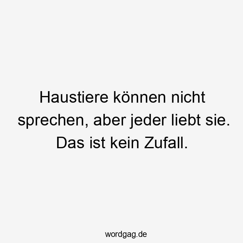 Haustiere können nicht sprechen, aber jeder liebt sie. Das ist kein Zufall.