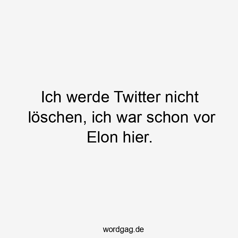 Ich werde Twitter nicht löschen, ich war schon vor Elon hier.