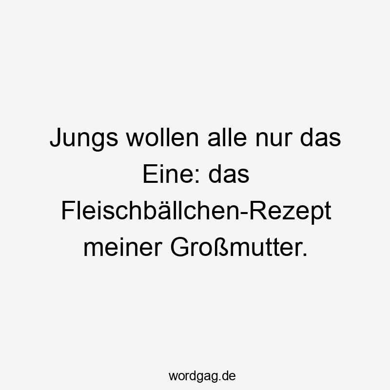 Jungs wollen alle nur das Eine: das Fleischbällchen-Rezept meiner GroĂmutter.