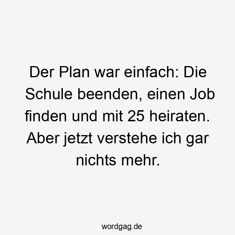 Der Plan war einfach: Die Schule beenden, einen Job finden und mit 25 heiraten. Aber jetzt verstehe ich gar nichts mehr.