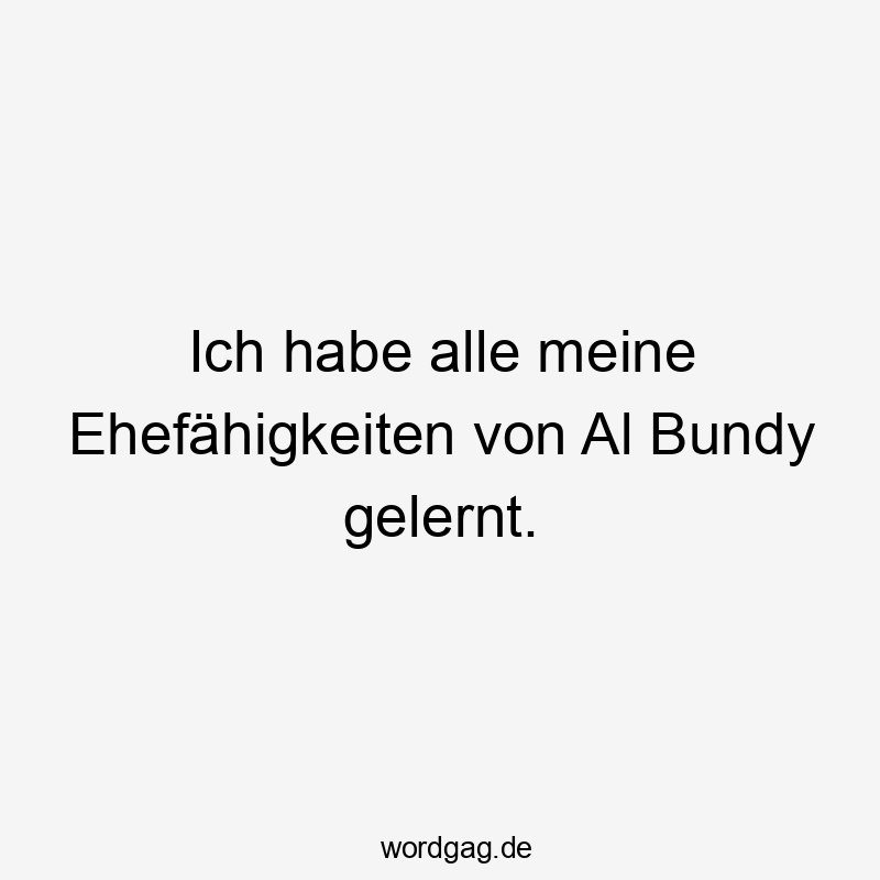 Ich habe alle meine Ehefähigkeiten von Al Bundy gelernt.