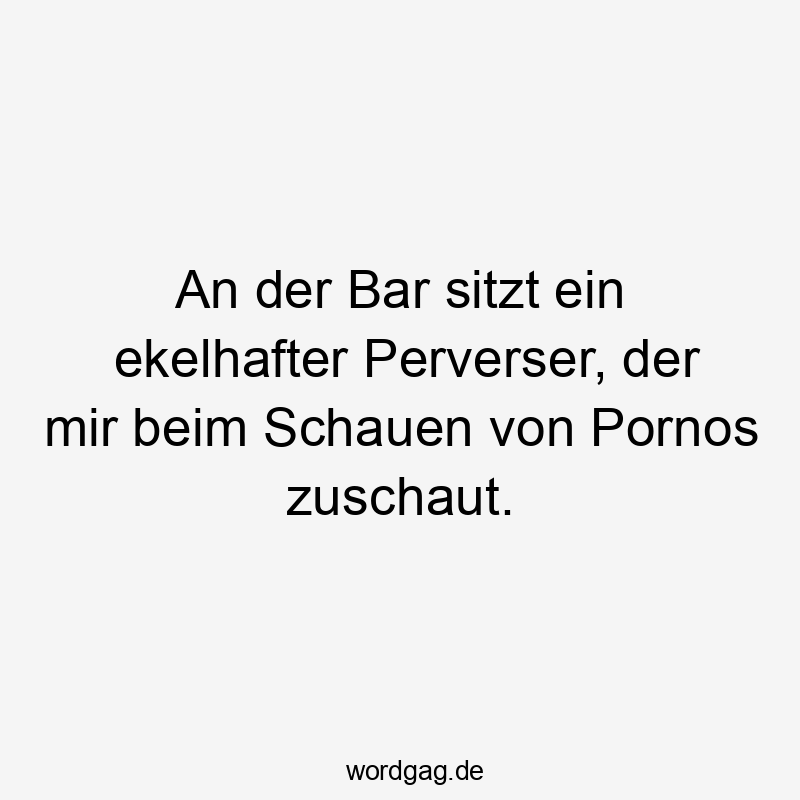 Lustige Sprüche: Porno - An der Bar sitzt ein ekelhafter Perverser, der mir beim Schauen von Pornos zuschaut.