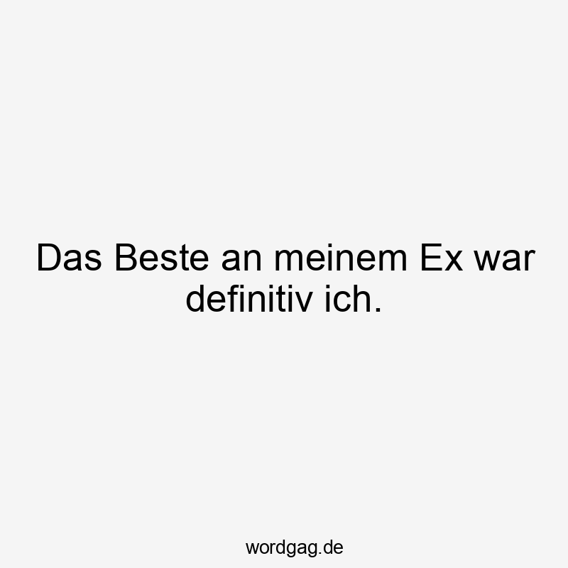 Das Beste an meinem Ex war definitiv ich.
