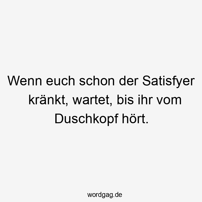 Wenn euch schon der Satisfyer kränkt, wartet, bis ihr vom Duschkopf hört.