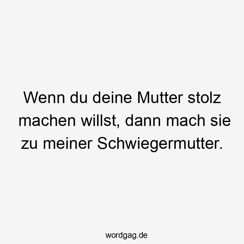 17 Lustige Schwiegermutter Sprüche - Wenn du deine Mutter stolz machen willst, dann mach sie zu meiner Schwiegermutter.