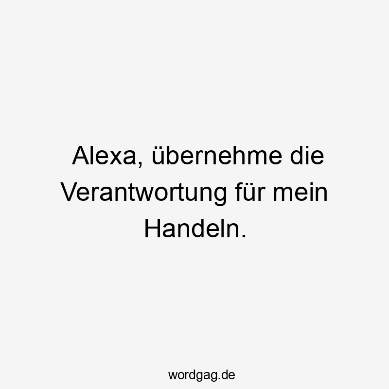 Alexa, übernehme die Verantwortung für mein Handeln.