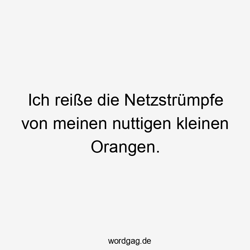 Ich reiße die Netzstrümpfe von meinen nuttigen kleinen Orangen.