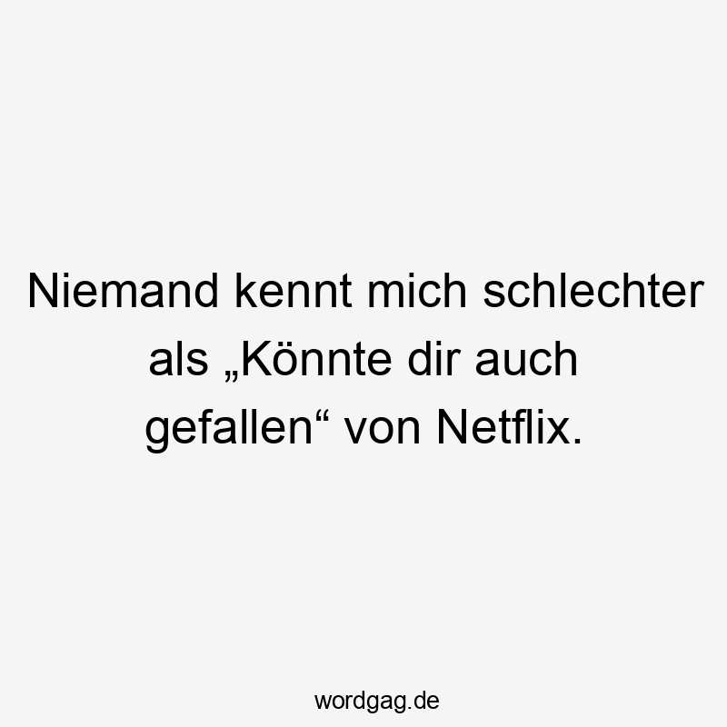 Niemand kennt mich schlechter als „Könnte dir auch gefallen“ von Netflix.