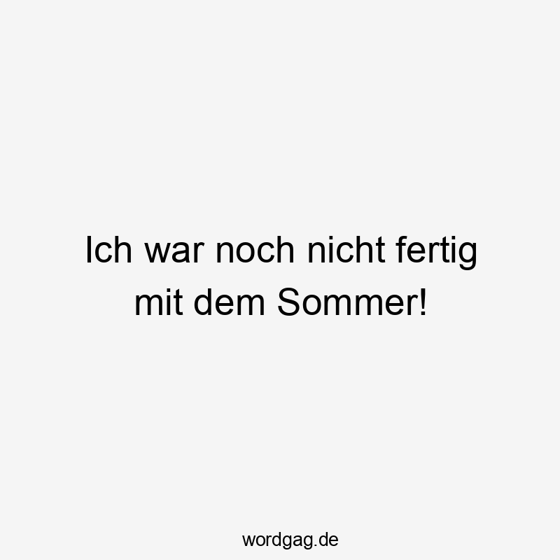 Lustige Jahreszeit Sprüche - Ich war noch nicht fertig mit dem Sommer!