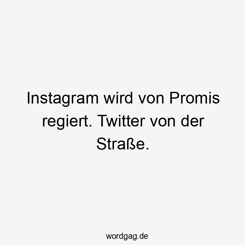 Lustige Sprüche: Twitter - Instagram wird von Promis regiert. Twitter von der Straße.
