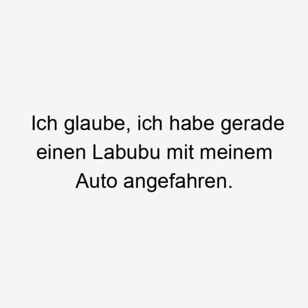  Lustige Sprüche: Glaube - Ich glaube, ich habe gerade einen Labubu mit meinem Auto angefahren.