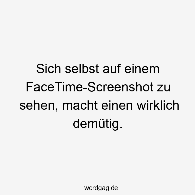 Sich selbst auf einem FaceTime-Screenshot zu sehen, macht einen wirklich demütig.