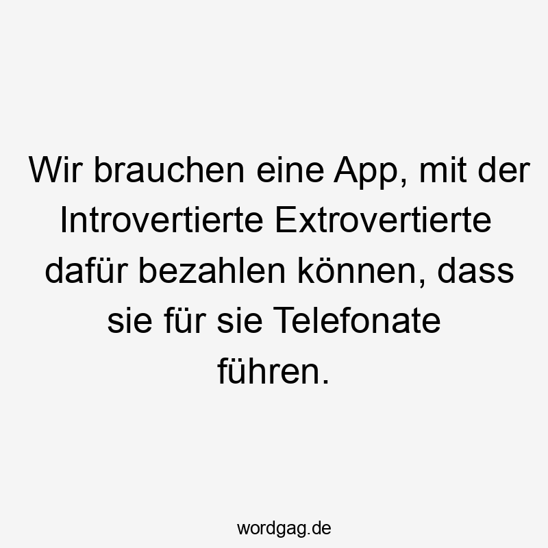 Wir brauchen eine App, mit der Introvertierte Extrovertierte dafür bezahlen können, dass sie für sie Telefonate führen.