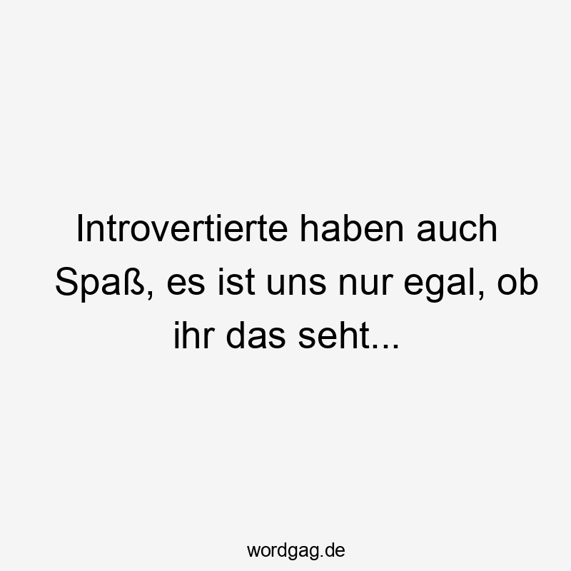Introvertierte haben auch Spaß, es ist uns nur egal, ob ihr das seht…
